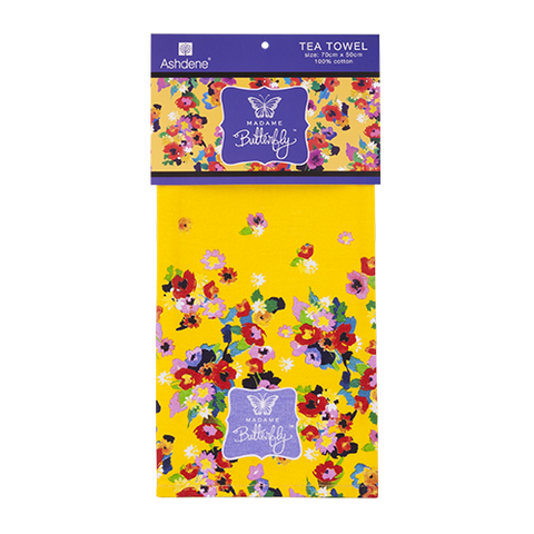 ASHDENE Tea Towel Madame Butterfly Retro Floral