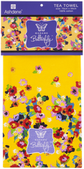ASHDENE Tea Towel Madame Butterfly Retro Floral