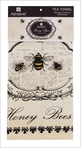 ASHDENE Tea Towel Honey Bees