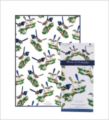 ASHDENE Tea Towel Birds of Australia Blue Wren