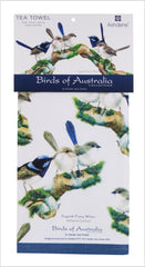ASHDENE Tea Towel Birds of Australia Blue Wren