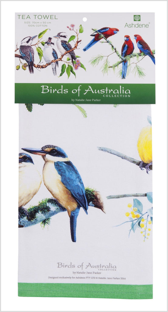 ASHDENE Tea Towel Birds of Australia Mixed
