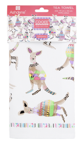 ASHDENE Cooee Kangaroo Tea Towel