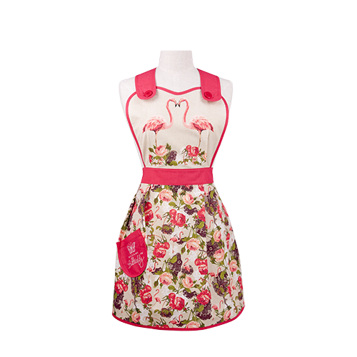 ASHDENE Apron Madame Butterfly Flamingo Rose