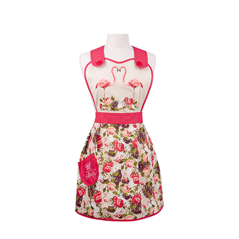 ASHDENE Apron Madame Butterfly Flamingo Rose