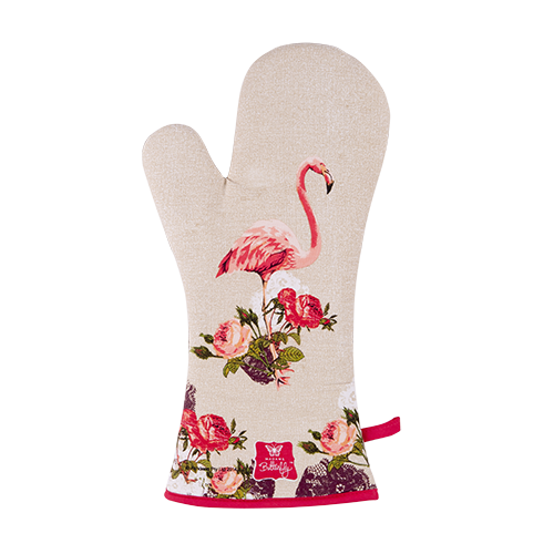 ASHDENE Oven Glove Madame Butterfly Flamingo Rose