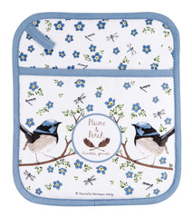 ASHDENE Pot Holder Plume and Perch Blue Wren