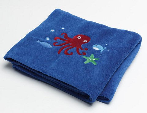 SEA CREATURES Fleece Throw Rug
