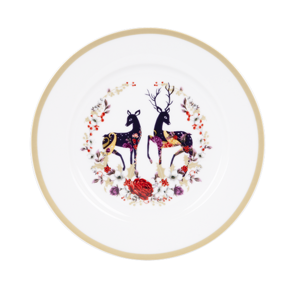 ASHDENE Accent Plates Enchanted Forest Christmas