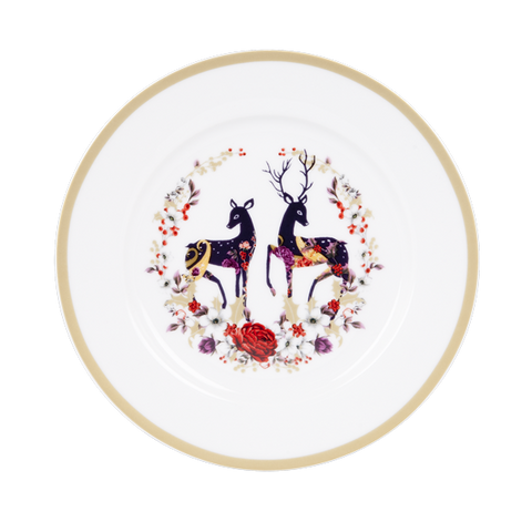 ASHDENE Accent Plates Enchanted Forest Christmas