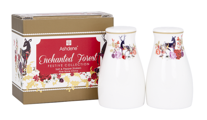 ASHDENE Salt & Pepper Shakers Enchanted Forest Christmas