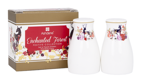 ASHDENE Salt & Pepper Shakers Enchanted Forest Christmas