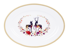 ASHDENE Oval Platter 40cm Enchanted Forest Christmas