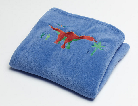 DINO LAND Fleece Embroidred Throw