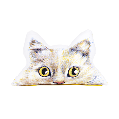 ASHDENE  Cushion Peeping Felines Snowball