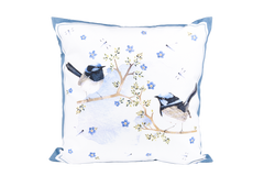 ASHDENE  Large Cushion Plume & Perch Blue Wren