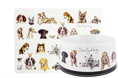 ASHDENE Large Pet Bowl and Placemat Set  Scallywags