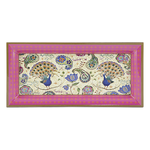 ASHDENE Medium Tray  Peacock Fantasy