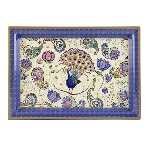 ASHDENE Large Tray  Peacock Fantasy