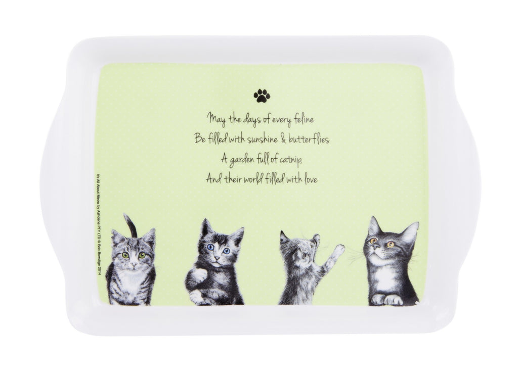 ASHDENE Snack Tray It's All About Meow Green