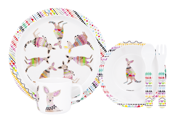 ASHDENE Child Dinner Set Cooee Kangaroo