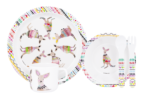ASHDENE Child Dinner Set Cooee Kangaroo