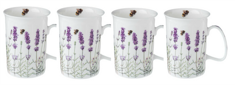 ASHDENE Set of 4 Mugs  I Love Lavender (Bone China)