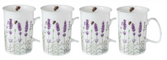 ASHDENE Set of 4 Mugs  I Love Lavender (Bone China)