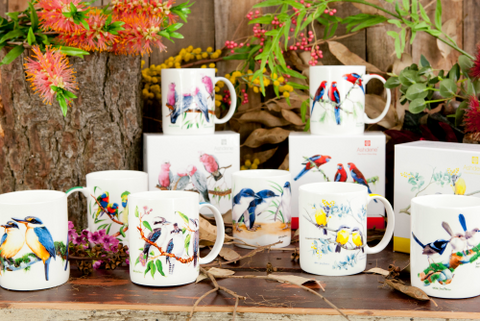 ASHDENE Mug Set of 8 Birds of Australia