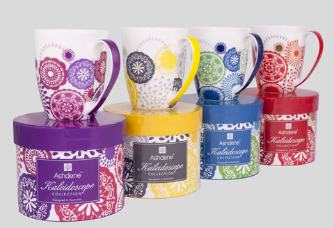 ASHDENE Set of 4 Coupe Mugs Kaleidoscope