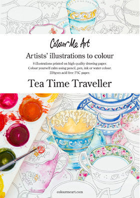 Adult Colouring Book - Tea Time Traveller